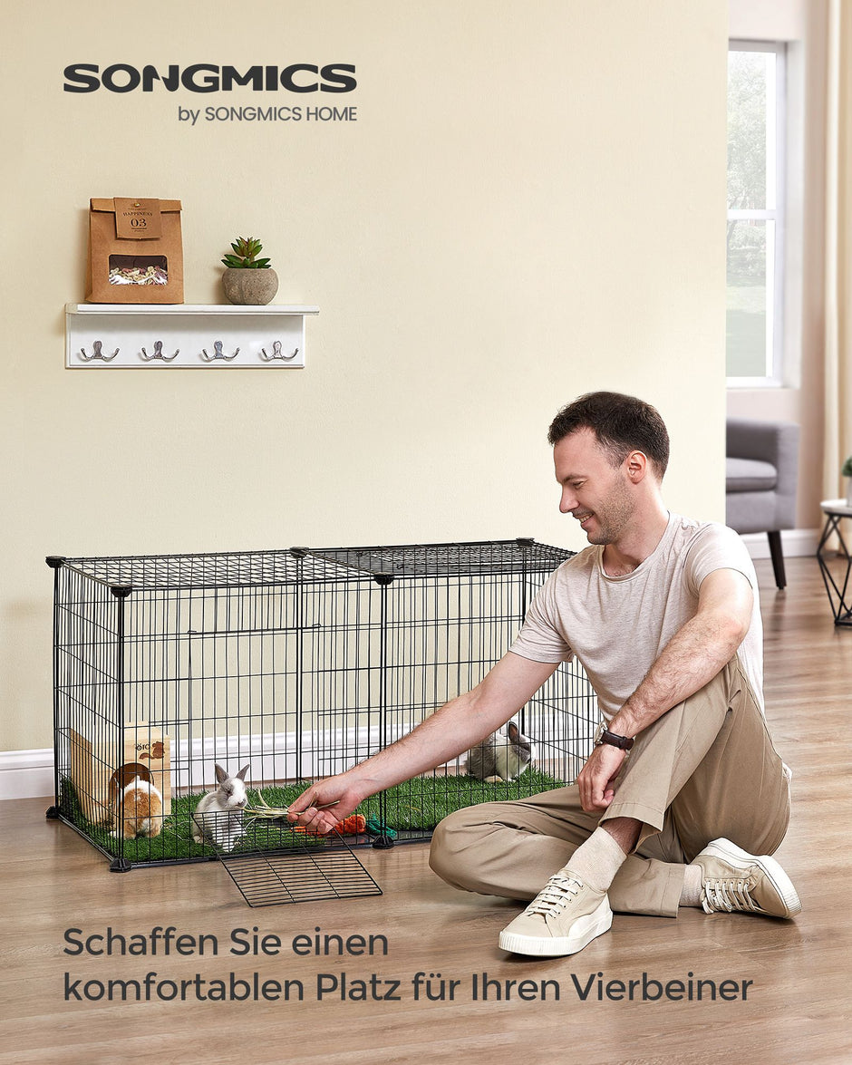 Kleine dierenkooi – 2 deuren – staal – zwart