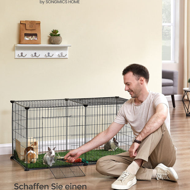 Kleine dierenkooi – 2 deuren – staal – zwart