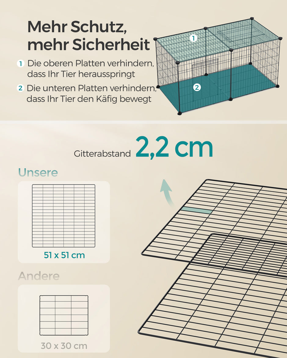 Kleine dierenkooi – 2 deuren – staal – zwart