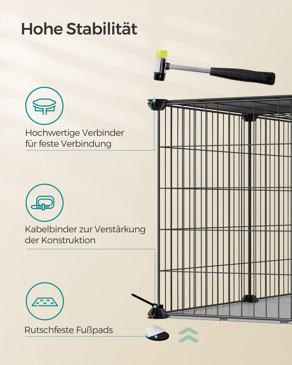 Kleine dierenkooi – 2 deuren – staal – zwart