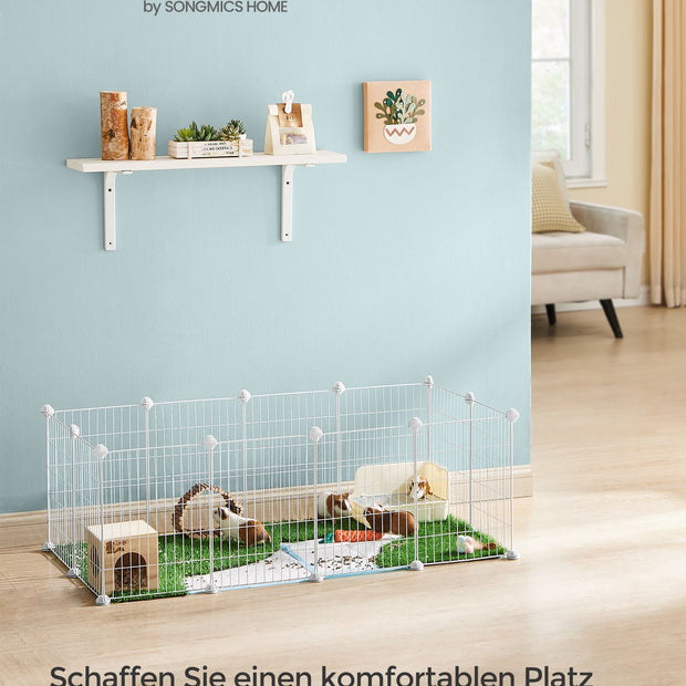 Konijnenren – Modulaire Metalen Panelen – DIY – 144,6 x 74,2 x 46,4 cm – Wit