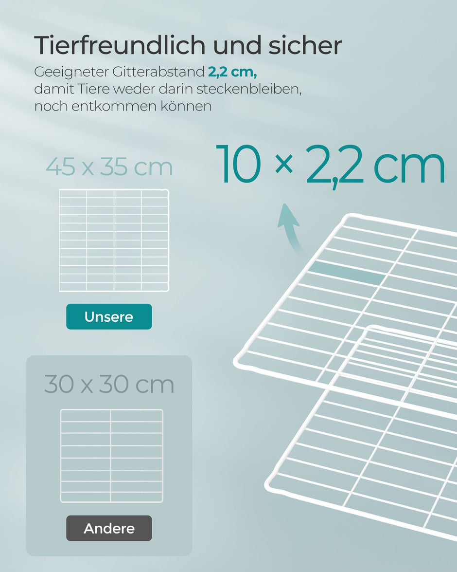 Konijnenren – Modulaire Metalen Panelen – DIY – 144,6 x 74,2 x 46,4 cm – Wit
