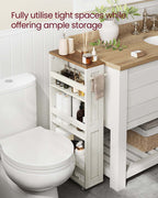 Smal Kar – 4 Niveaus – Vintage Wit-Honingbruin