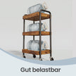 Serveertrolley - 3 Etages - Met Handgrepen - Op Wielen - Bruin