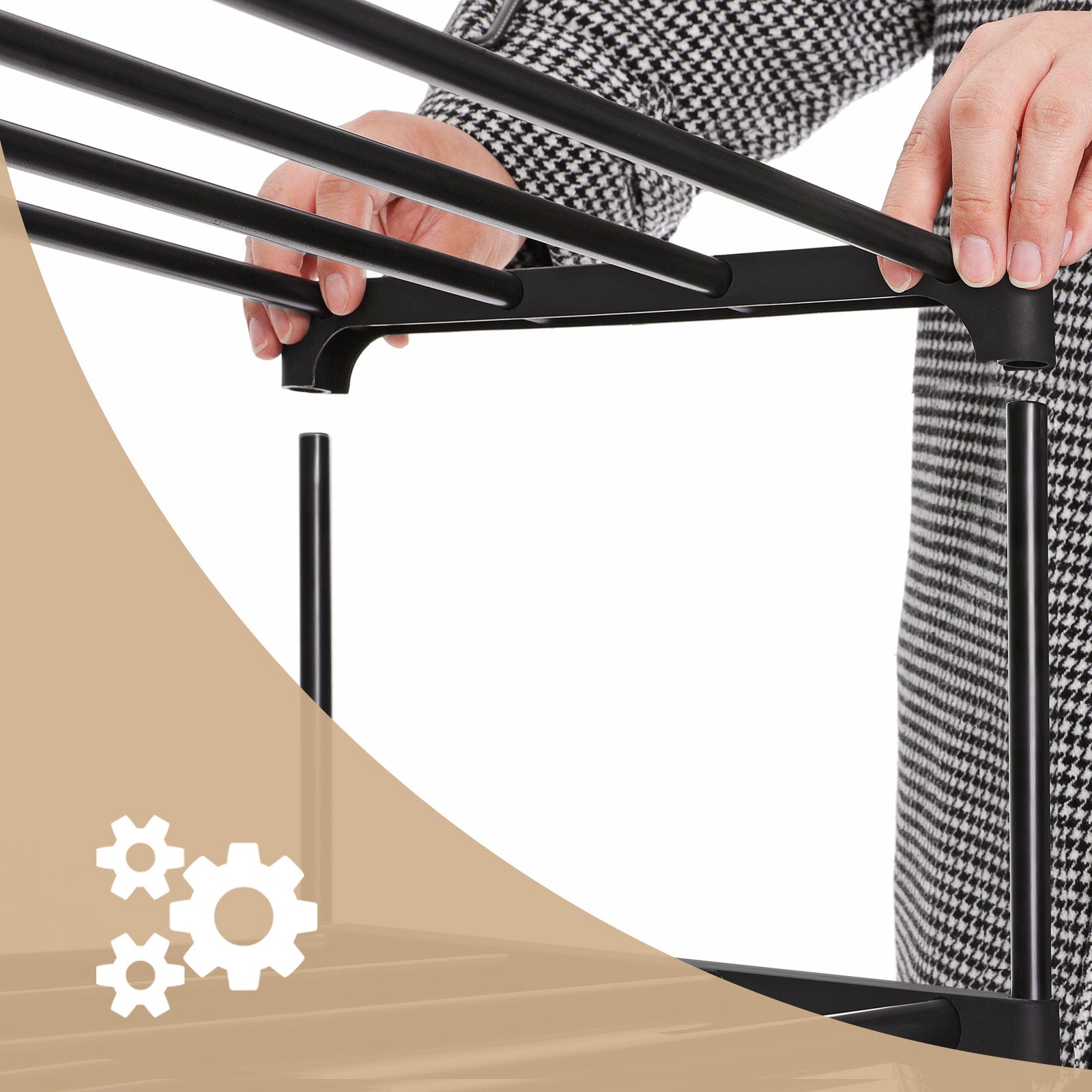 Schoenenrek – Stapelbaar – Metaal – Zwart