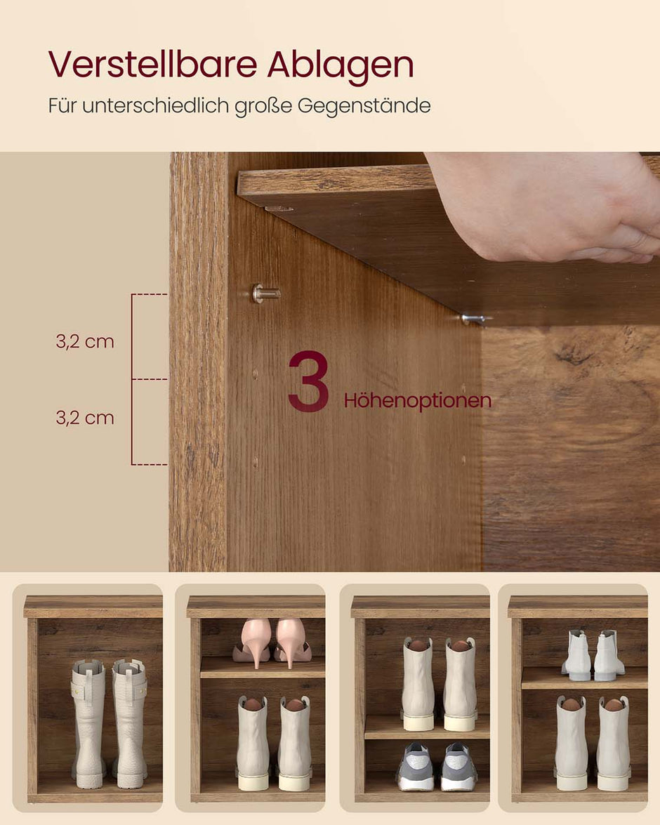 Schoenenkast – Honingbruin – 29,5 x 100 x 50 cm – Tot max. 136 kg belastbaar