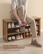 Schoenenbank – Opbergruimte en Verstelbare Planken – Hout – Hal of Entree
