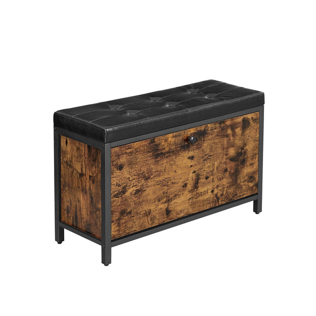 Schoenenbank – Gevoerd en comfortabel – Vintage bruin/zwart – Voor 6 paar schoenen