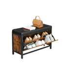 Schoenenbank – Gevoerd en stabiel – Vintage bruin/zwart