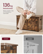 Bank – met opbergruimte – schuurstijl – vintage bruin