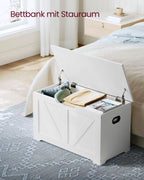 Bank – met opbergruimte – schuurstijl – wit