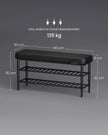 Schoenenbank – met 3 niveaus – tot 135 kg bekastbaar– Kunstleer