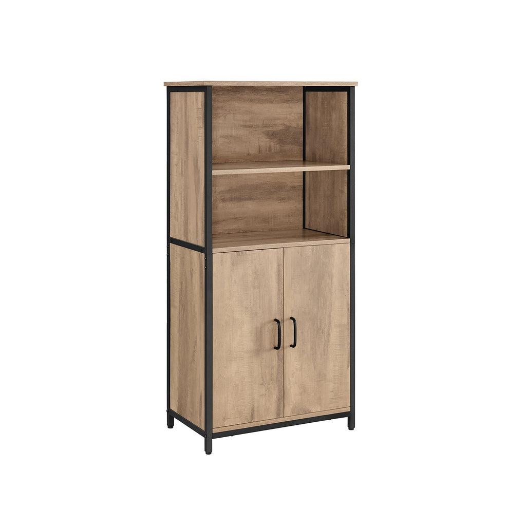 Dressoir - Keukenkast met 2 open vakken - Boekenkast - Bruin