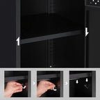 Opslagkast – Verstelbare plank – Stalen frame – Zwart / Bruin