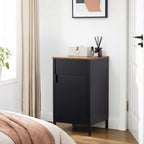 Opslagkast – Verstelbare plank – Stalen frame – Zwart / Bruin