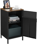 Opslagkast – Verstelbare plank – Stalen frame – Zwart / Bruin