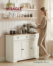 Keukenkast - 107 cm Breed - 2 Lades - 3 Deuren - Vintage Wit