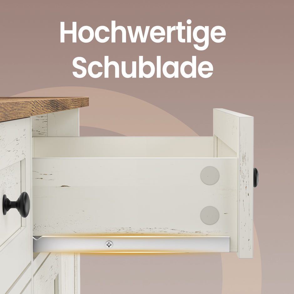 Keukenkast - 140 cm Breed - 2 Lades - 4 Deuren - Wit
