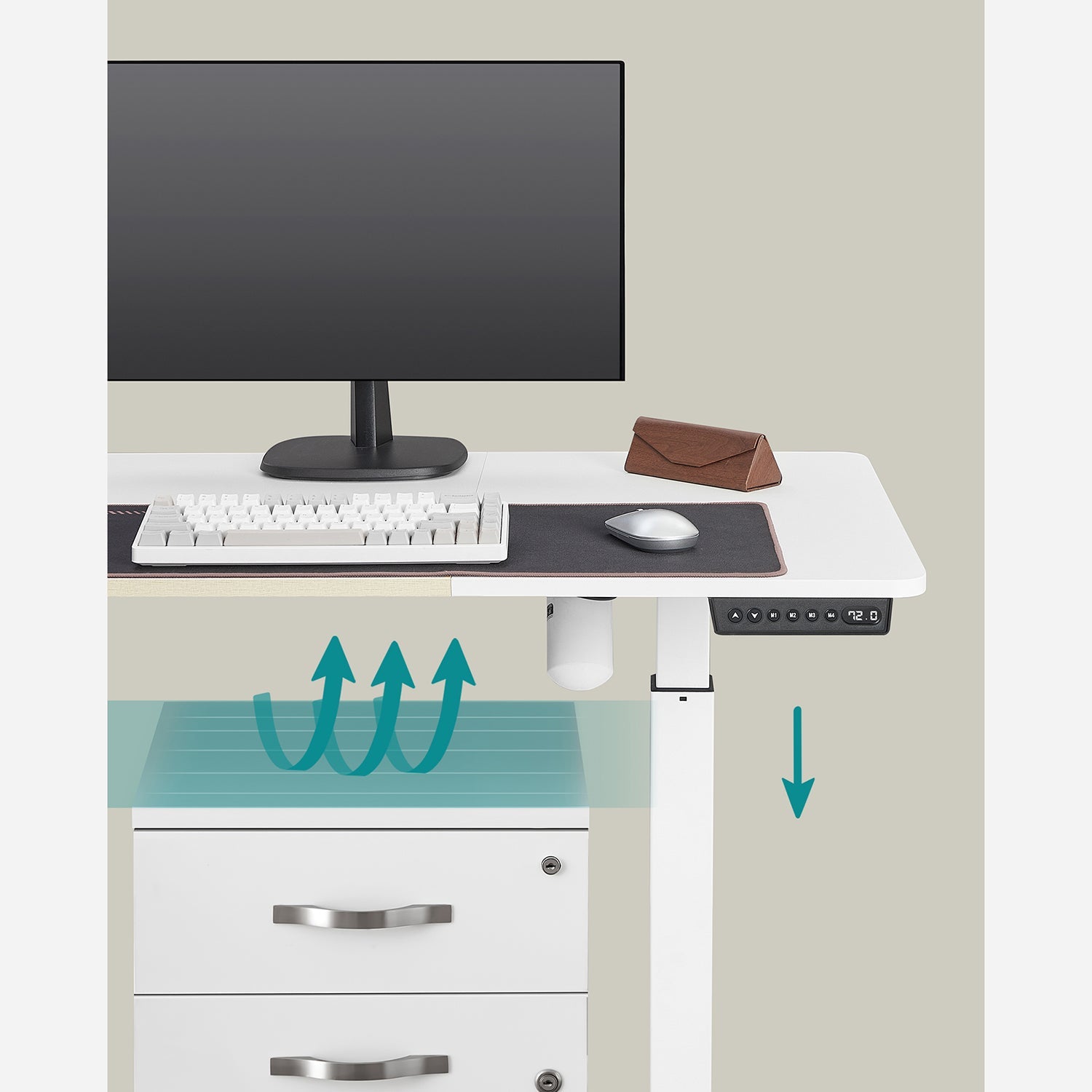 Zit-sta bureau – Elektrisch verstelbaar – Wit