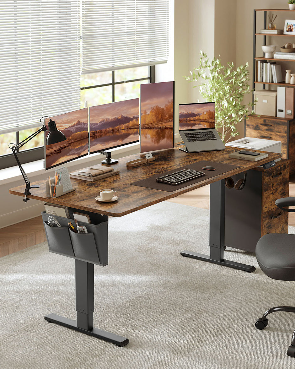Elektrisch Bureau (Zit-Sta) – 80 x 180 cm – In hoogte verstelbaar (72-120 cm) – 4 geheugenstanden – LED Display - Organizer met haken