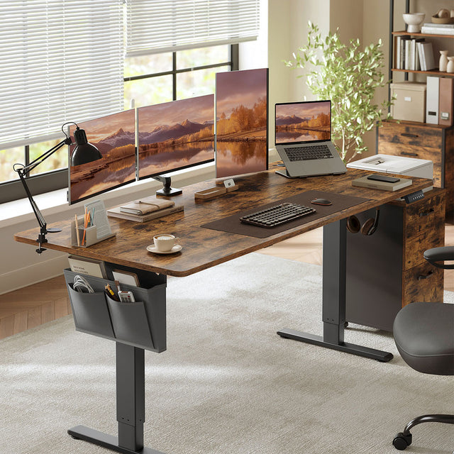 Elektrisch Bureau (Zit-Sta) – 80 x 180 cm – In hoogte verstelbaar (72-120 cm) – 4 geheugenstanden – LED Display - Organizer met haken
