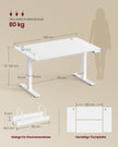 Elektrisch Zit-Sta Bureau - 120 x 80 cm - USB-C-Poort - Wit