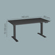 Elektrisch Zit-Sta Bureau - 140 x 80 cm - USB-C-Poort - Geheugenfunctie - Zwart