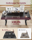 Bureau - In Hoogte Verstelbaar met Geheugenfunctie - Zit-Sta - Inktzwart en zwart - 180 x 80 x (72-120) cm