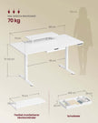 Elektrisch Bureau (Zit-Sta) - 140 x 70 cm - In hoogte Verstelbaar (72-120cm) - Memoriefunctie - USB C aansluiting