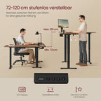 Hoekbureau – elektrisch – hoogte verstelbaar – vintage bruin en inktzwart