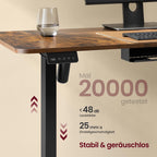 Hoekbureau – elektrisch – hoogte verstelbaar – vintage bruin en inktzwart