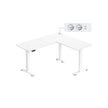 Hoekbureau - 140 x 160 - In hoogte verstelbaar (72 - 120 cm) - 2 geheugenstanden - met LED Display - 2x Stopcontact - 2x USB A