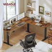 Bureau - 190 x 155 x (72-120) cm - L-vormig - in hoogte verstelbaar - vintage bruin - 80 kg maximaal gewicht