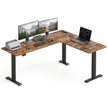 Hoekbureau - L-Vorm - Elektrisch Verstelbaar - 190 x 155 cm - Bruin