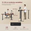 Bureau - 190 x 155 x (72-120) cm - L-vormig - in hoogte verstelbaar - vintage bruin - 80 kg maximaal gewicht