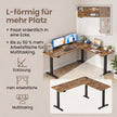 Hoekbureau - L-Vorm - Elektrisch Verstelbaar - 190 x 155 cm - Bruin