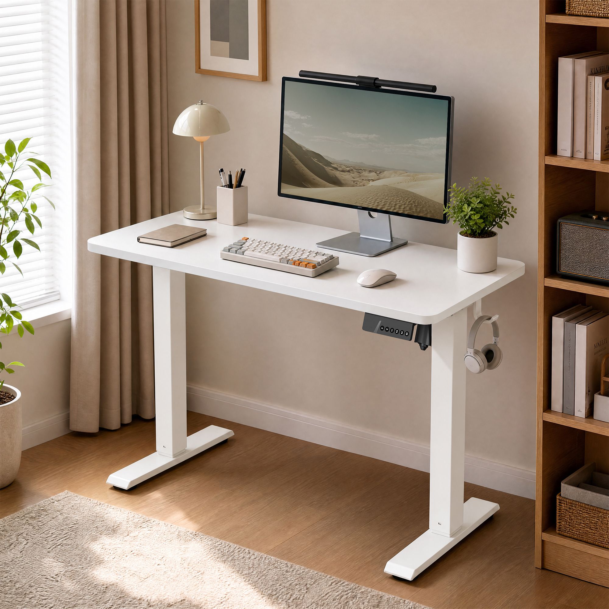 Elektrisch Zit-Sta Bureau - 80 x 50 cm - Geheugenfunctie - Wit