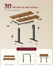 Elektrisch Zit-Sta Bureau – 100 x 60 cm – 4 Geheugenstanden – Zitherinnering – Vintage Bruin en Zwart