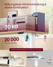 Elektrisch Zit-Sta Bureau – 100 x 60 cm – 4 Geheugenstanden – Zitherinnering – Goudeiken en Matwit