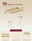 Elektrisch Zit-Sta Bureau – 100 x 60 cm – 4 Geheugenstanden – Zitherinnering – Goudeiken en Matwit