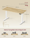 Elektrisch Zit-Sta Bureau – 140 x 60 cm – 4 Geheugenstanden – Zitherinnering – Eiken