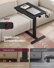 Verrijdbare Laptoptafel – In Hoogte Verstelbaar 65-102 cm – Lade en Bekerhouder – Zwart
