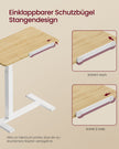 Laptoptafel op Wieltjes – Pneumatisch In Hoogte Verstelbaar – Kantelbaar – 70 x 40 cm – Eiken en Wit