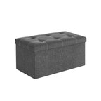 Zitbank met opbergruimte - Zitkist - Opvouwbaar - 76 x 38 x 38 cm - Donkergrijs