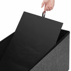 Zitbank met opbergruimte - Zitkist - Opvouwbaar - 76 x 38 x 38 cm - Donkergrijs