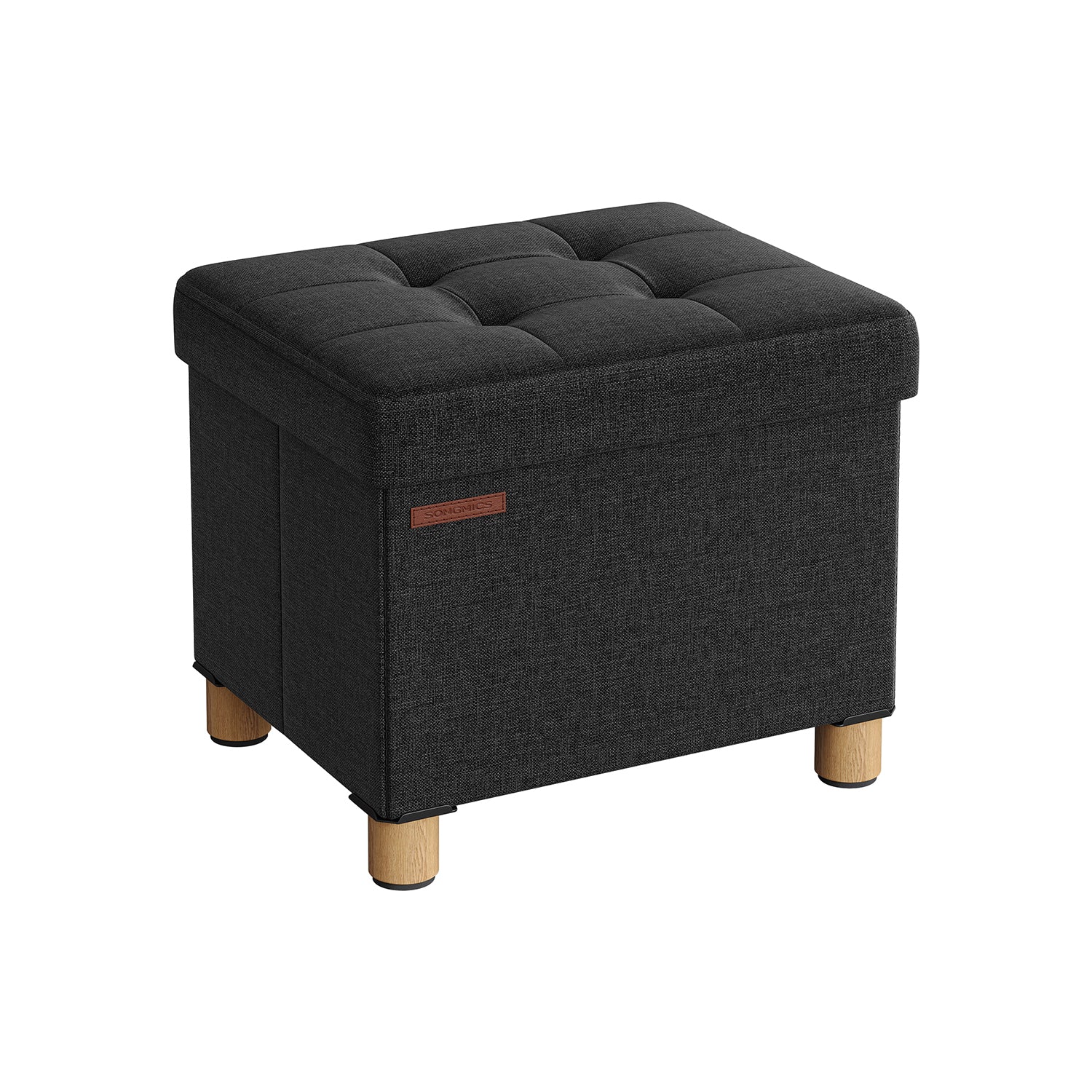 Bank – opvouwbaar – met opbergruimte – 32 × 40 × 33,5 cm – zwart