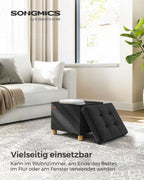 Bank – opvouwbaar – met opbergruimte – 32 × 40 × 33,5 cm – zwart