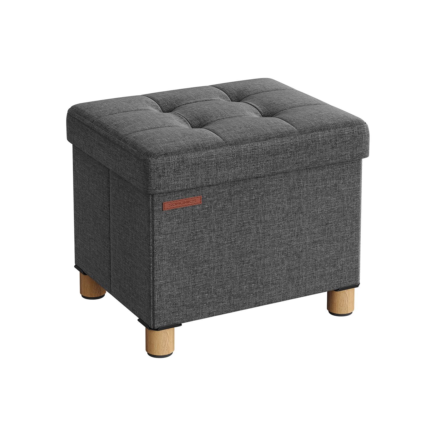 Bank – opvouwbaar – met opbergruimte – 32 × 40 × 33,5 cm – donkergrijs