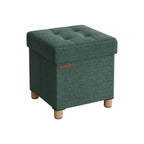 Poef – met opbergruimte – houten poten – zitkist – beige