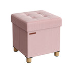 Bank – opklapbaar – met opbergruimte – 38 × 38 × 40 cm – pastelroze